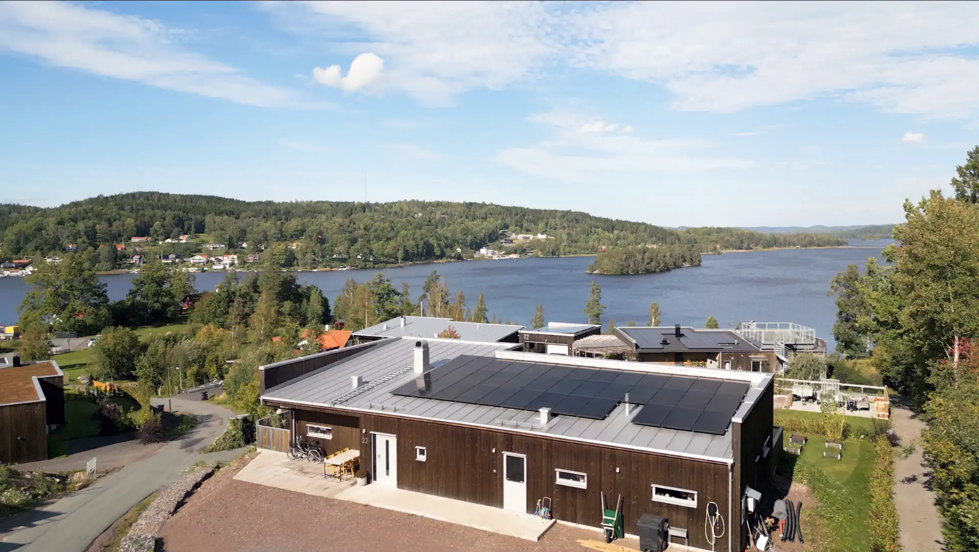 Solceller på villa i Bunn