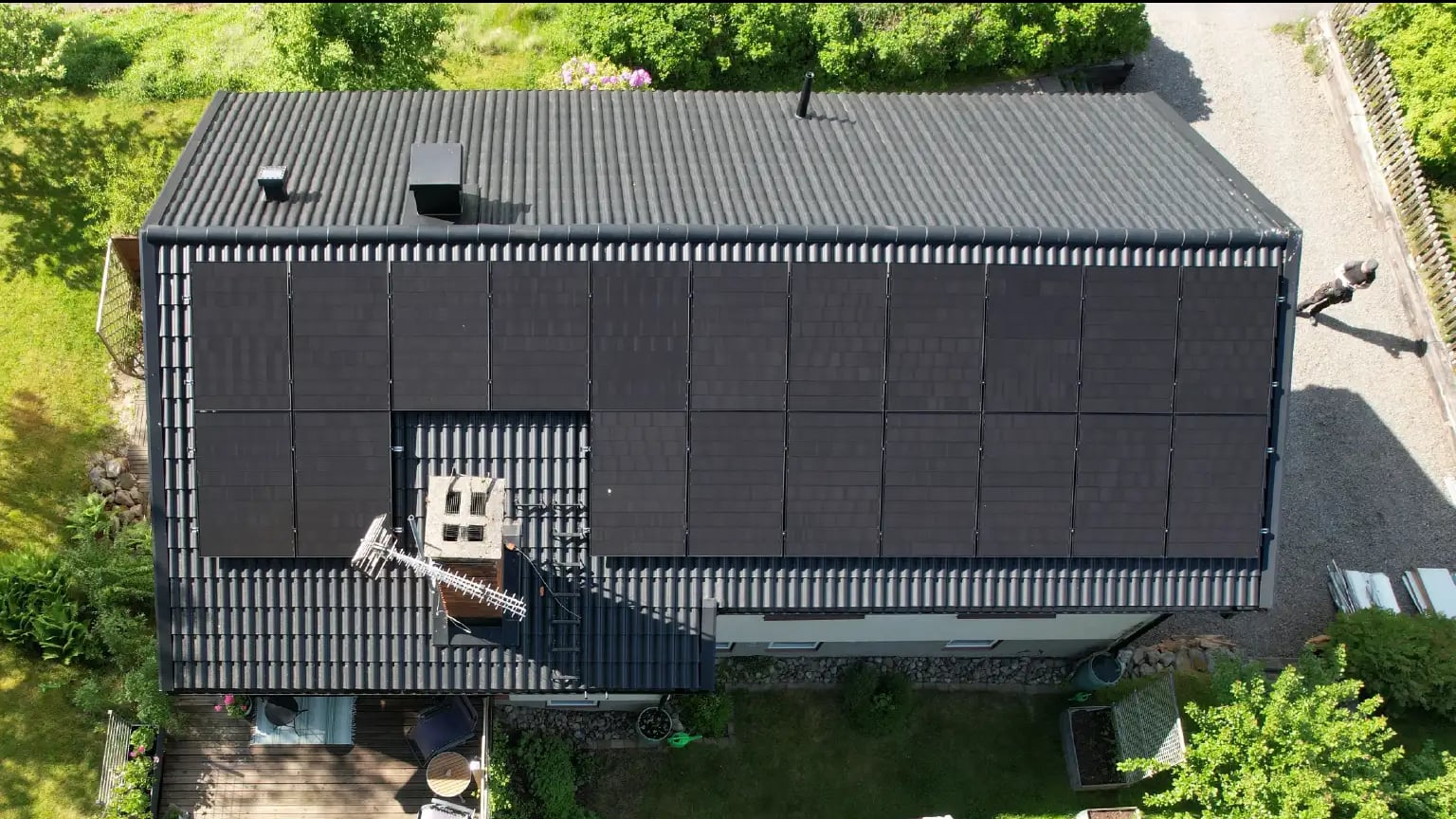 Villa med solpaneler