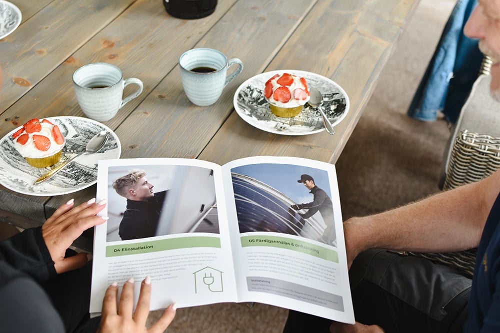 Genomgång och överlämningsdokument färdig solcellsanläggning